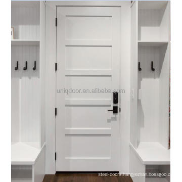 Shaker interior single wood door design for farmhouse entry room